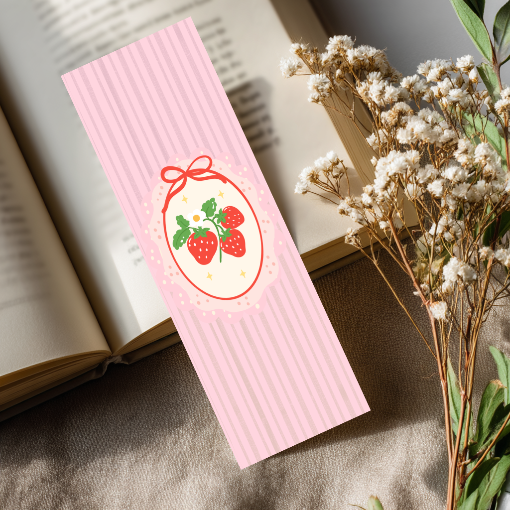 Coquette Strawberry Bookmark