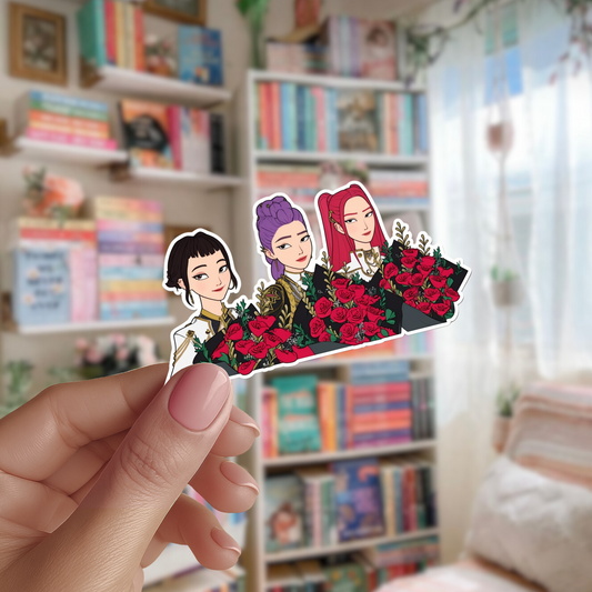 Huntrix with Flowers Die Cut Sticker