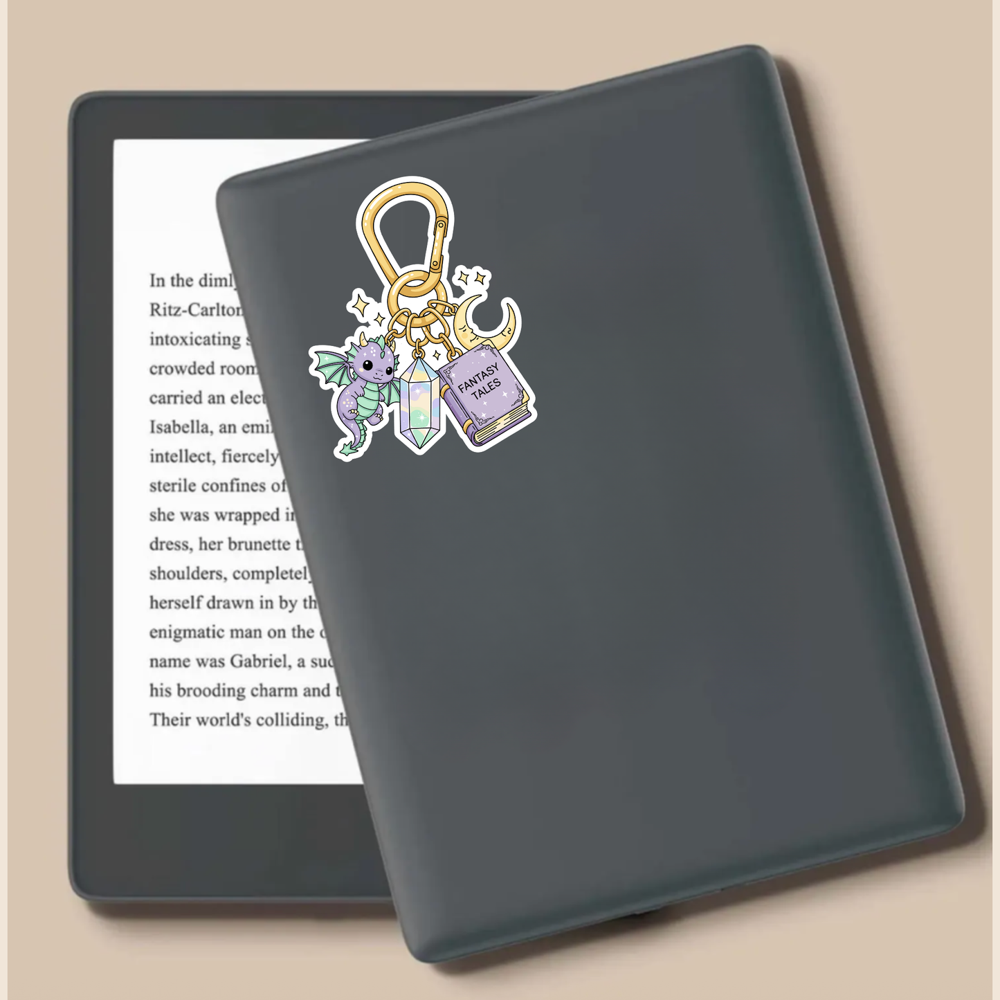 Bookish Fantasy Tales Keychain Die Cut Sticker