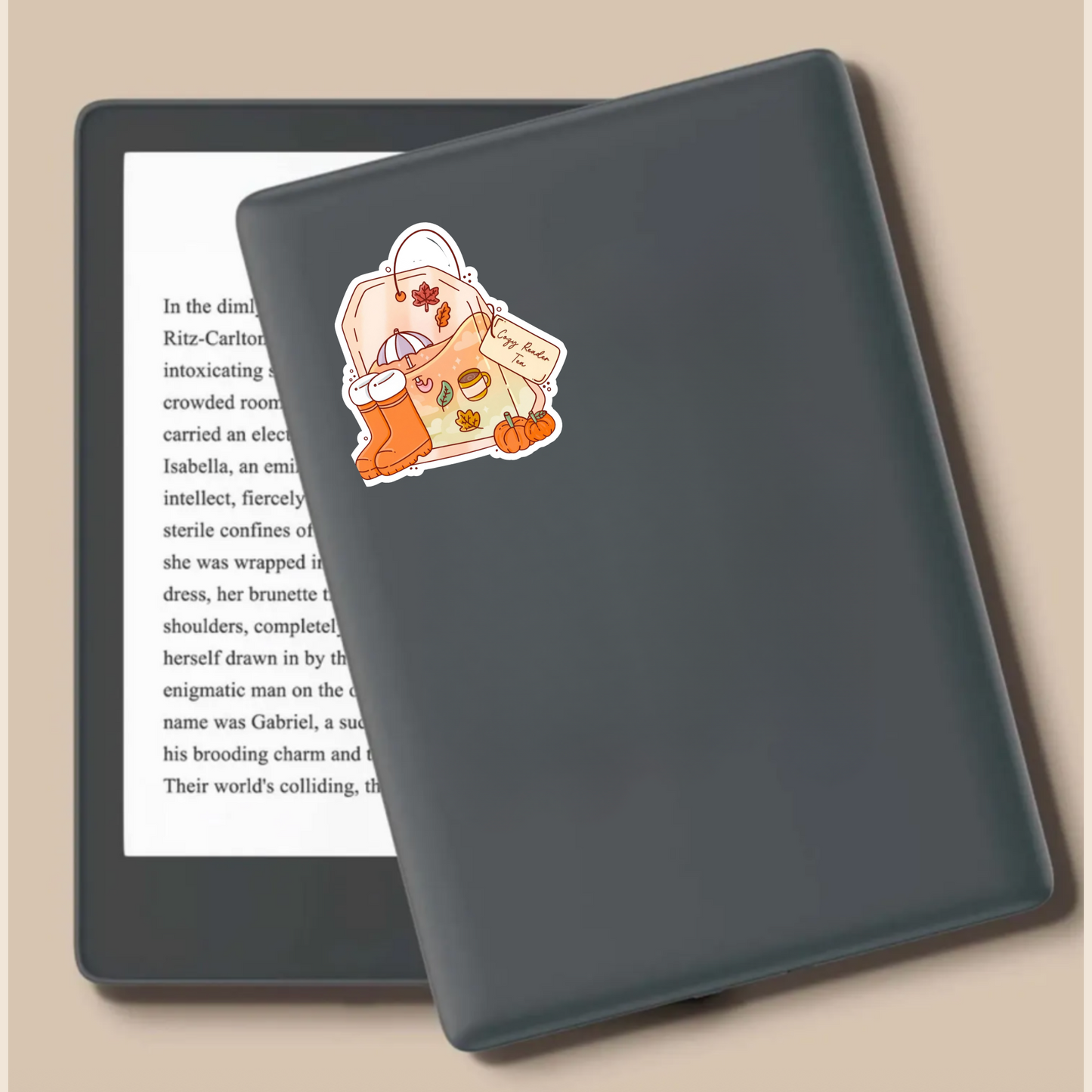 Cozy Book Reader Tea die cut