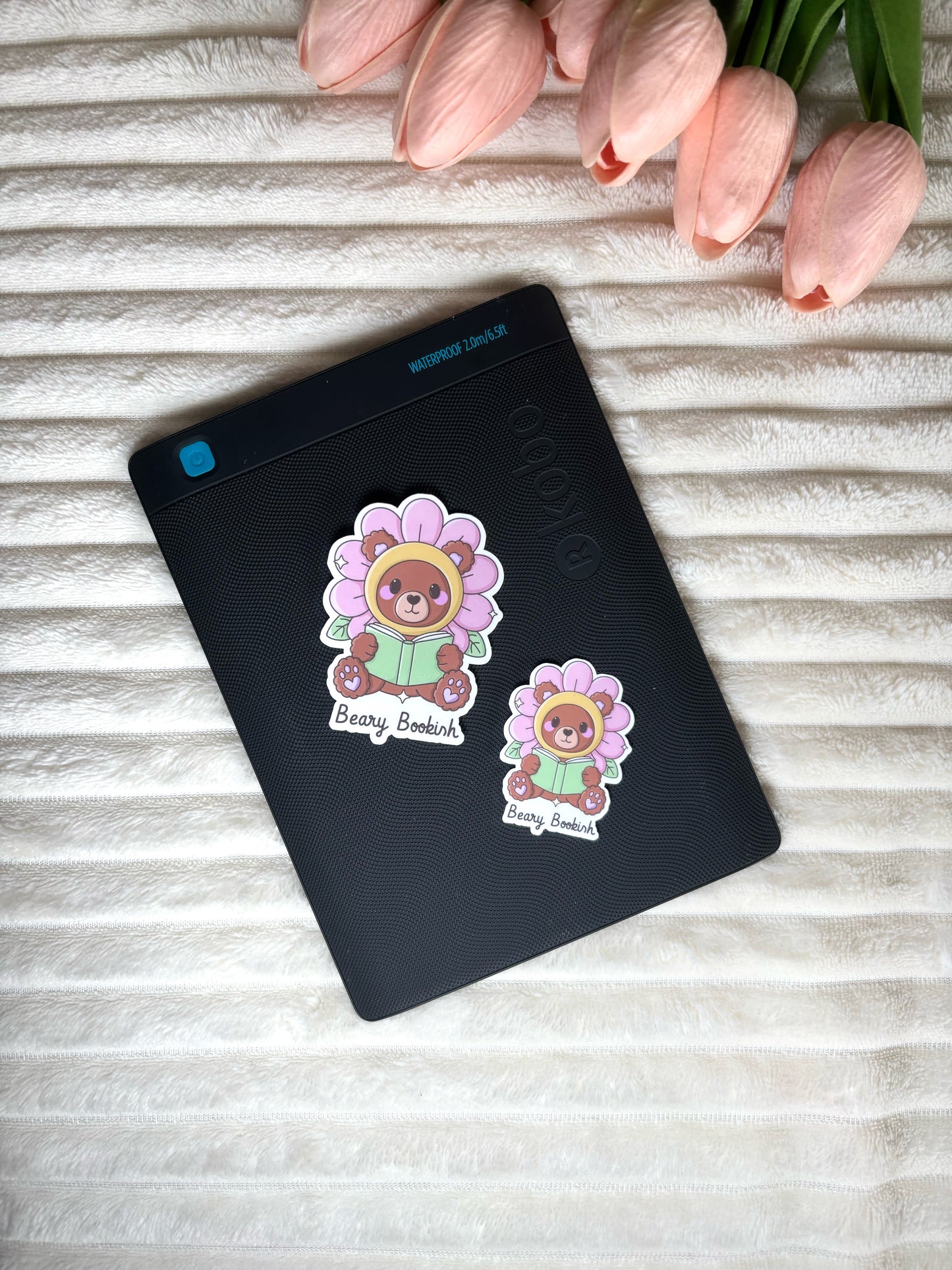 Beary Bookish Die Cut Sticker