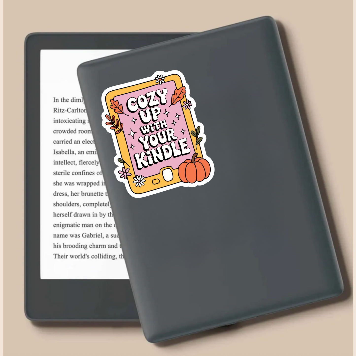 Cozy Up With Your Kindle Die Cut Sticker
