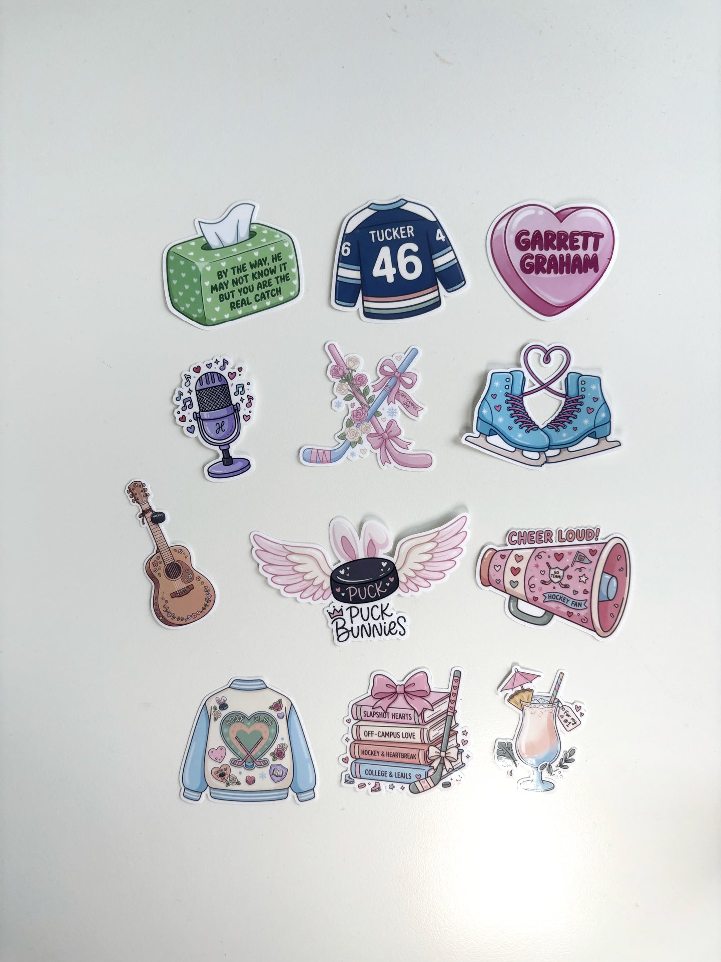 12 Off Campus Inspired Die Cut Stickers
