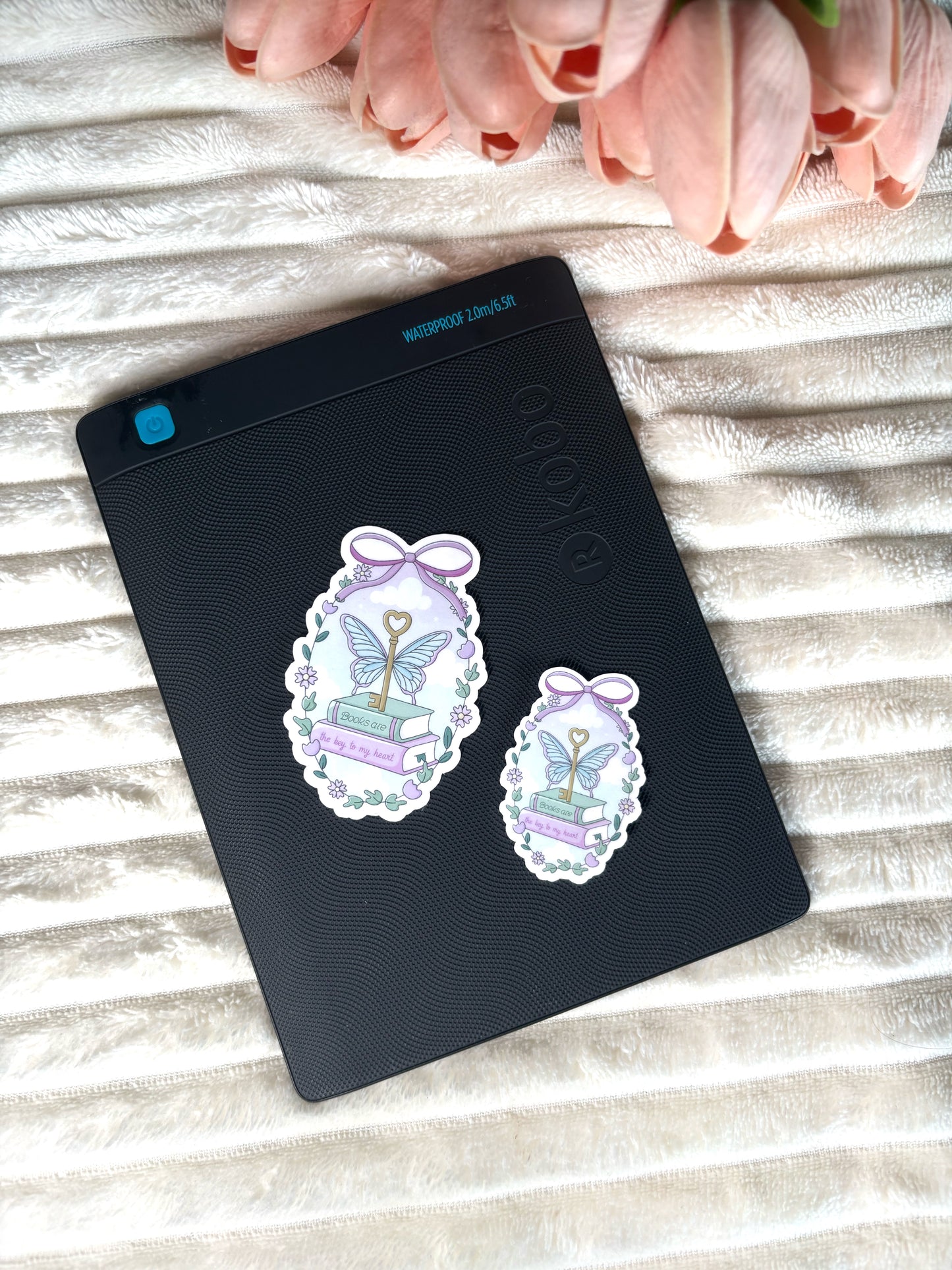 Butterfly with Key Die Cut Sticker