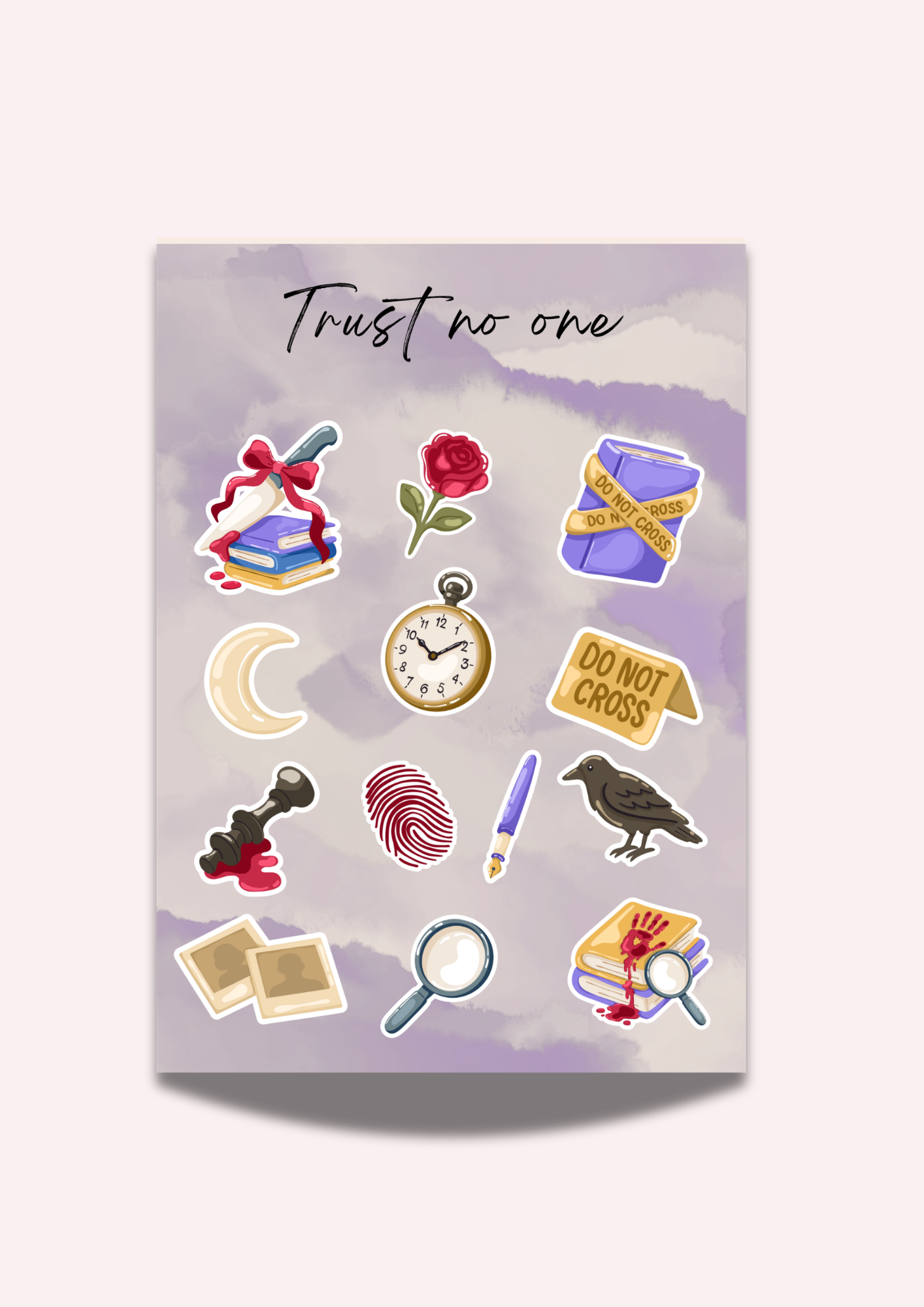 Thriller Sticker Sheet - Trust No One Bookish Stickers