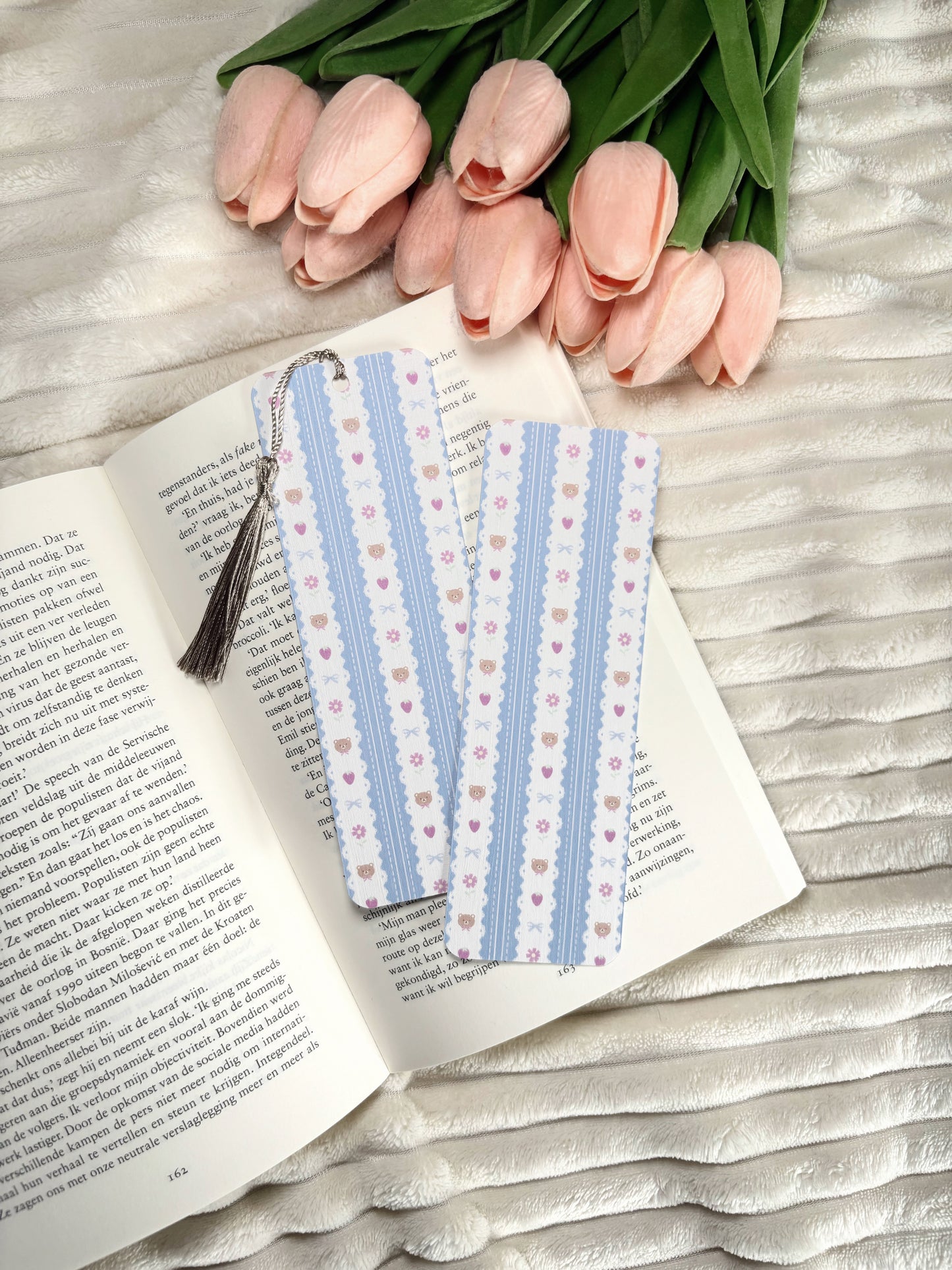 Teddy, Strawberries, Bows & Blossoms Bookmark