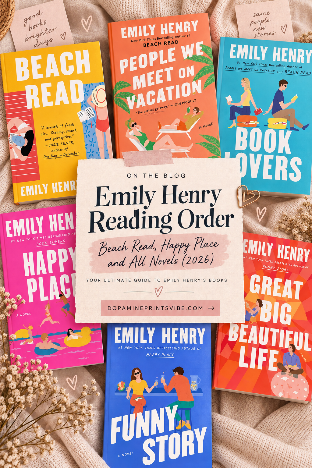Emily Henry boeken volgorde: Beach Read, Happy Place en alle romans (2026)
