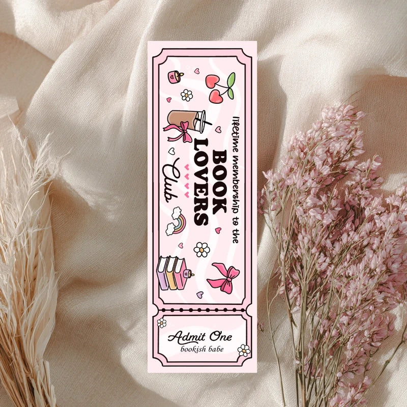 Cute Pink Book Lover Club Bookmark