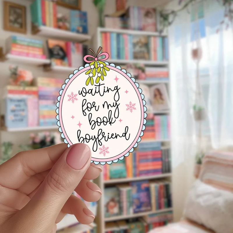 Waiting For My Book Boyfriend Die Cut Sticker