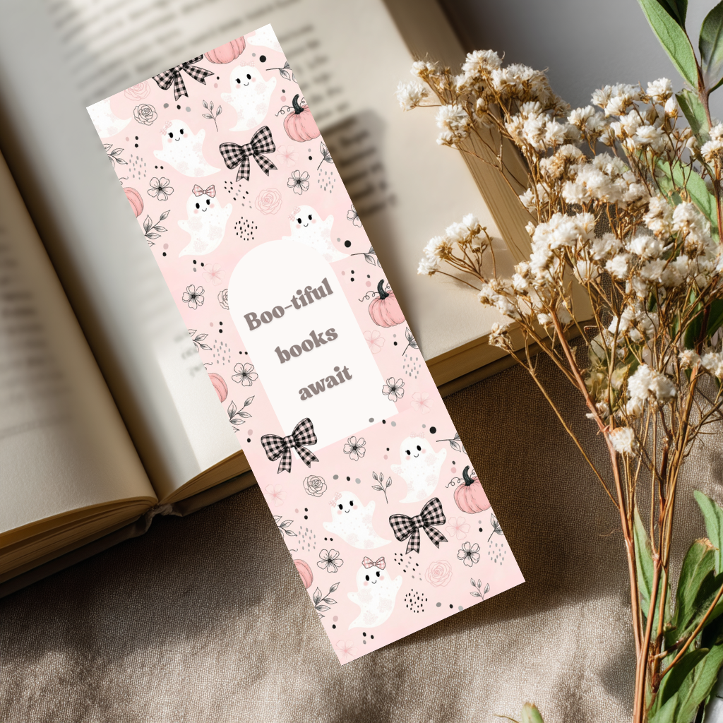 Cute Coquette Pink Halloween Bookmark