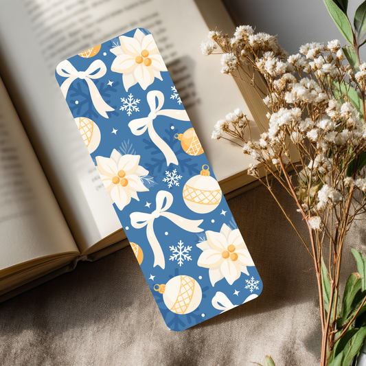 Christmas Blue Winter Glow Bookmark