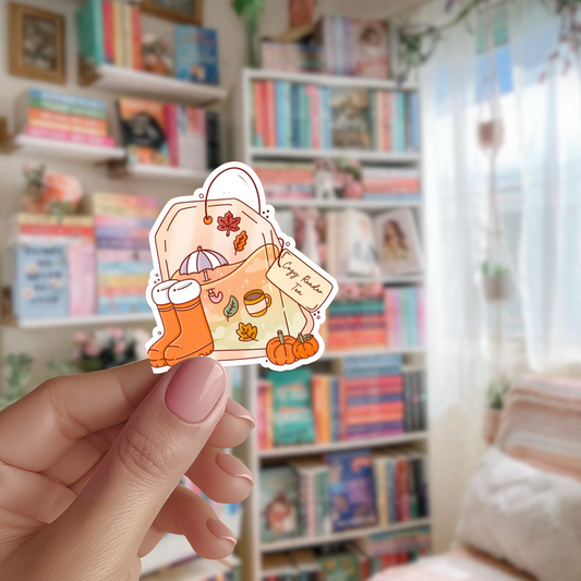 Cozy Book Reader Tea die cut