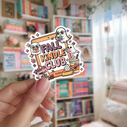 Fall Kindle Club Die Cut Sticker