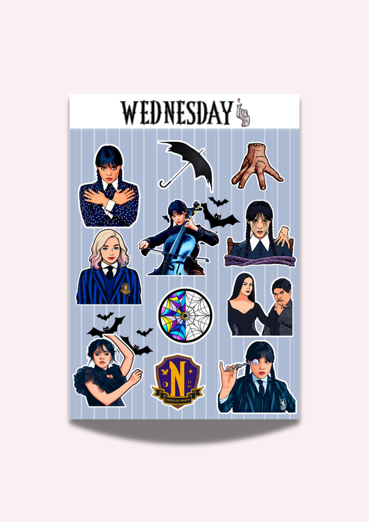 Wednesday Addams Sticker Sheet
