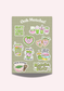 Matcha Bookish Girly Sticker Sheet