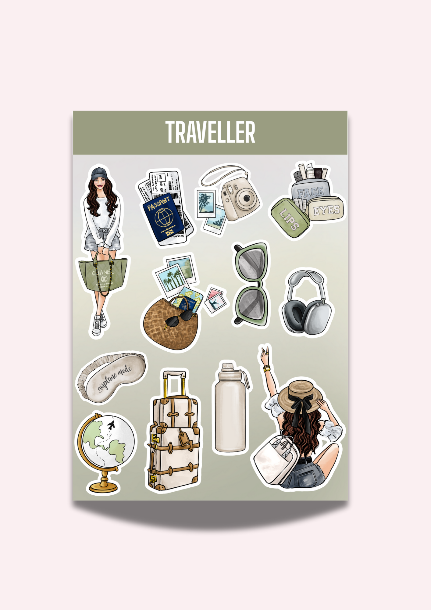 Travel Girl Sticker Sheet