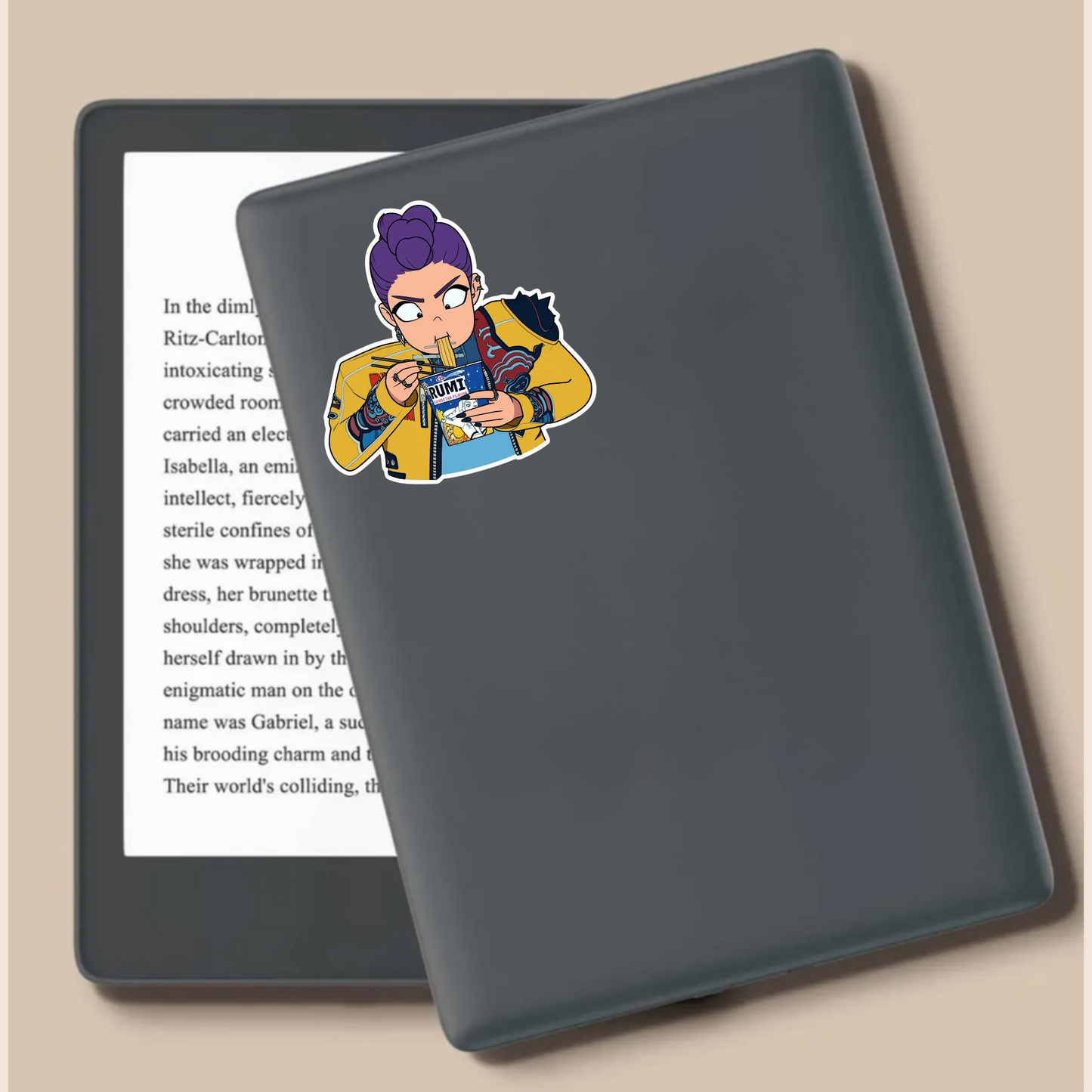 Rumi Eating Noodles Die Cut Steaker