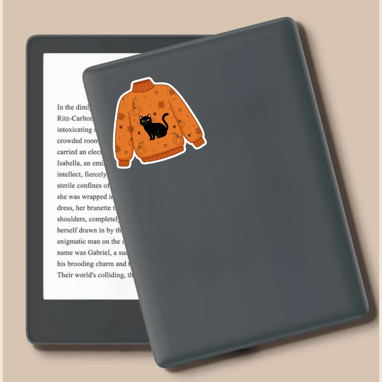 Aufkleber „Orange Sweater Weather Black Cat Die Cut Sticker“