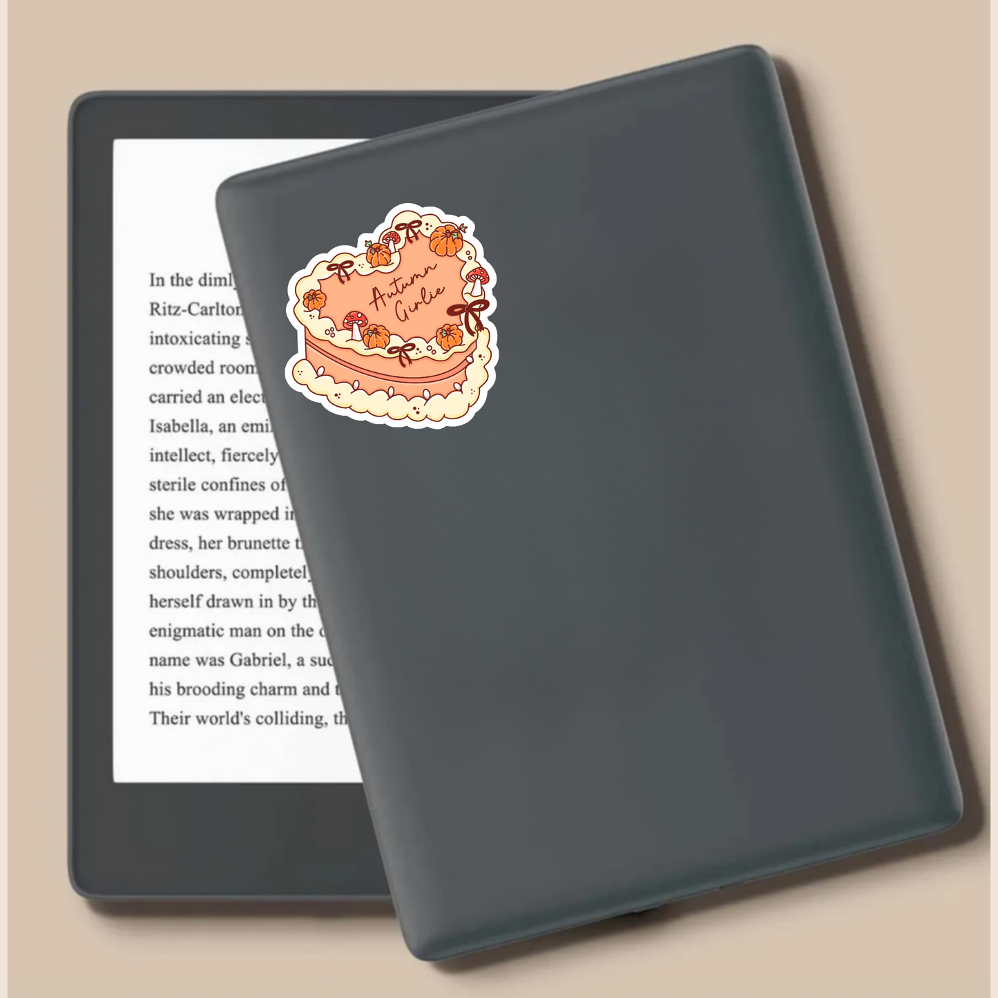 Autumn Girlie Birthday Cake Die Cut Sticker