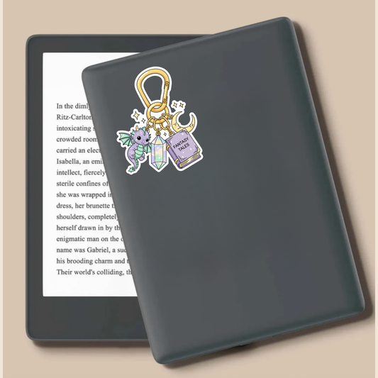 Bookish Fantasy Tales Keychain Die Cut Sticker