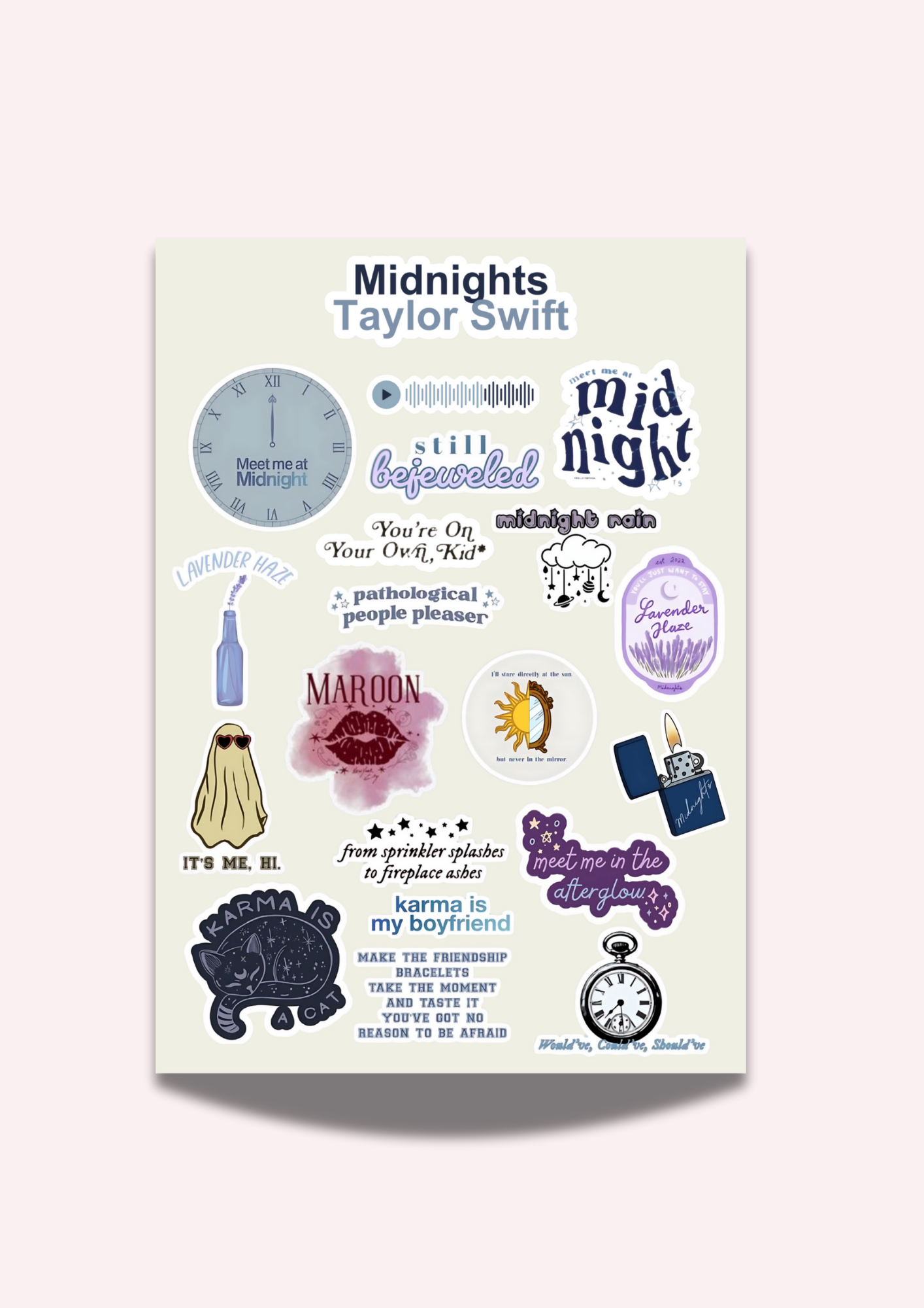 Taylor Swift Midnights Sticker Sheet