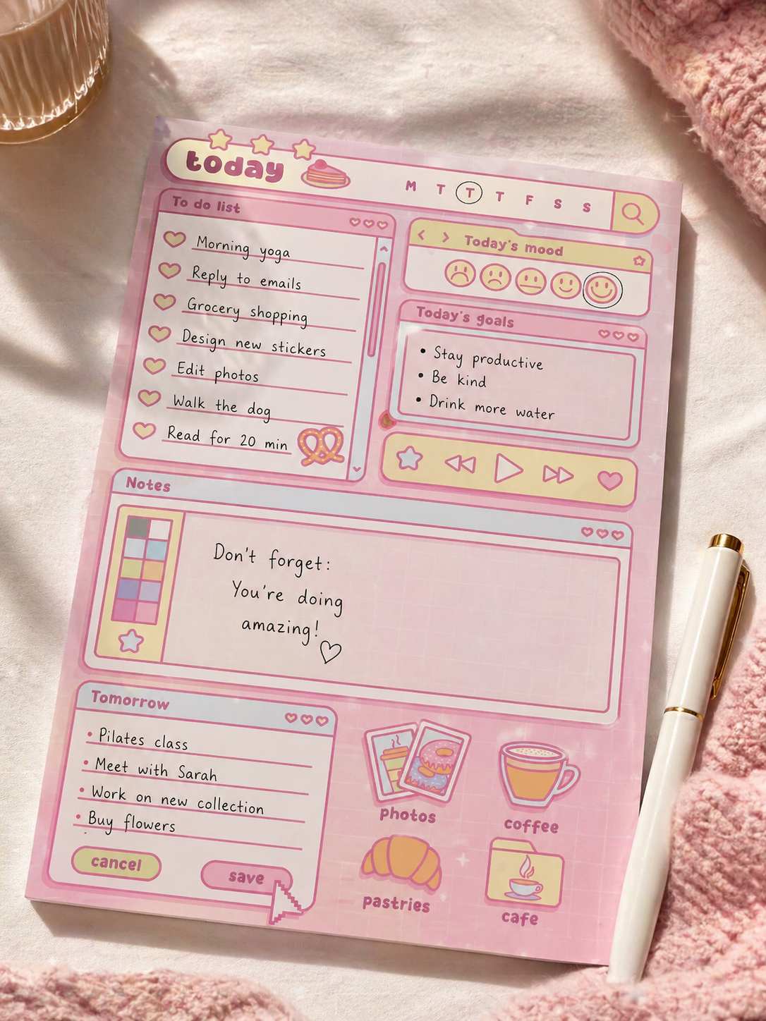 Daily Planner Notitieblok - Thema Café
