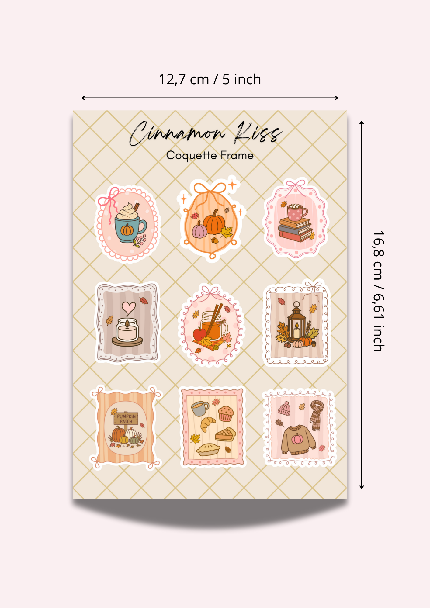 Coquette Frame Cozy Fall Sticker Sheet