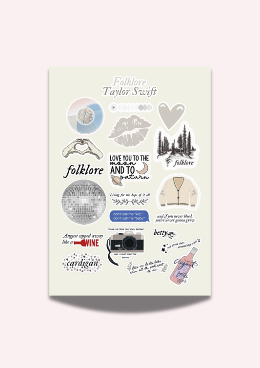 Taylor Swift Folklore Sticker Sheet