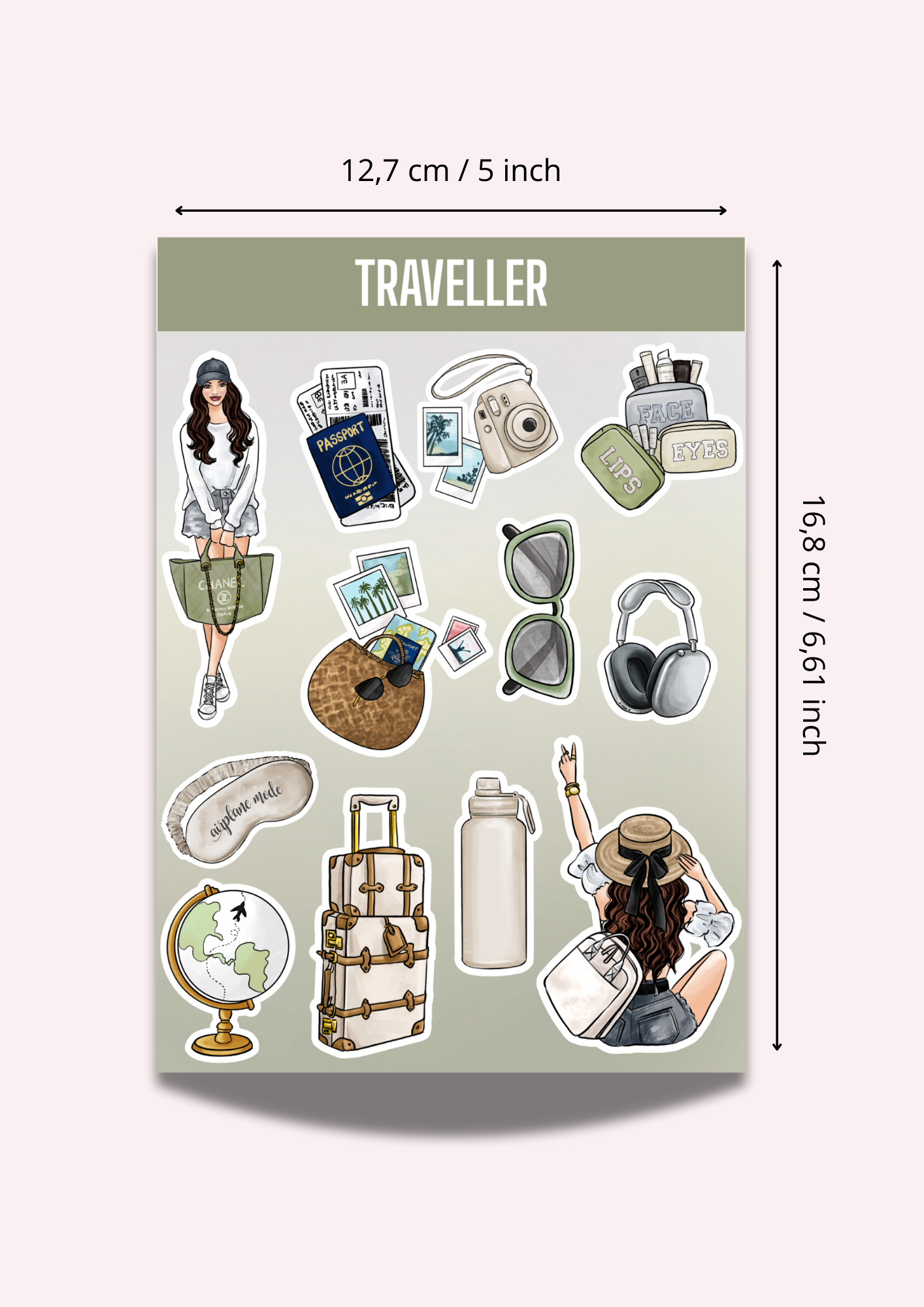 Travel Girl Sticker Sheet