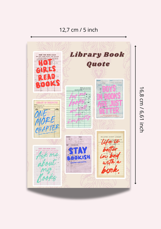 Library Book Quote Sticker Sheet