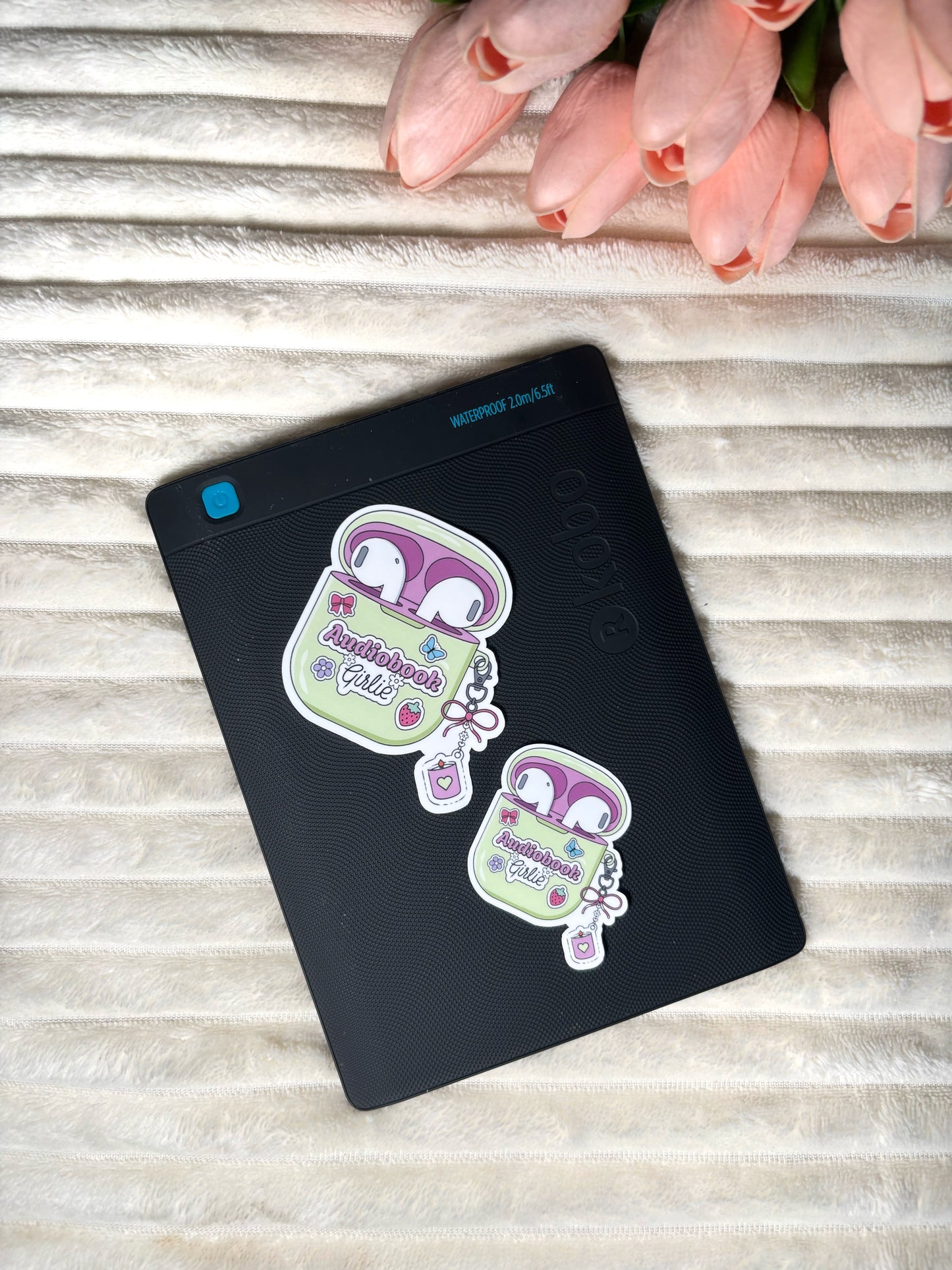 Audiobook Girlie AirPods Die Cut Sticker