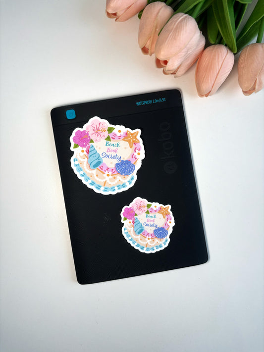 Beach Book Society Die Cut Sticker | Bookish Sticker