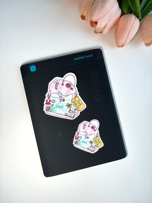 Beach Read Luggage Tag Die Cut Sticker | Summer Book Lover Sticker