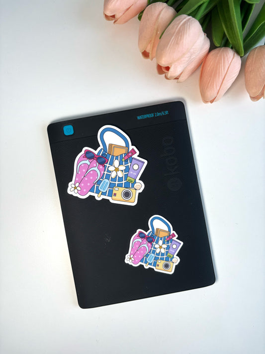 Beach Reading Essentials Die Cut Sticker | Summer Bookish Sticker