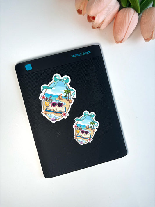 Beach Reading Escape Die Cut Sticker | Summer Book Lover Sticker