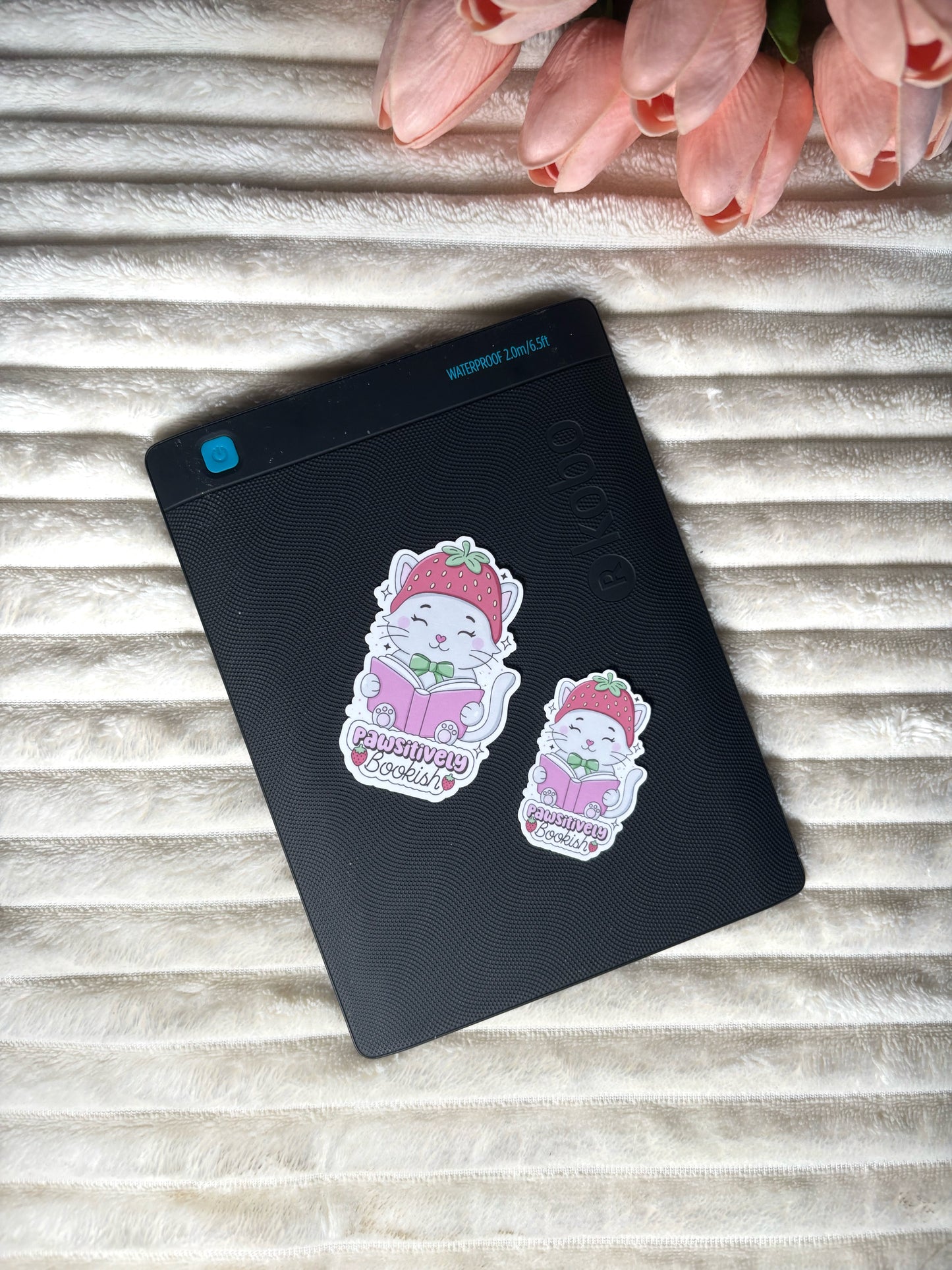 Cat Pawsitively Bookish Die Cut Sticker