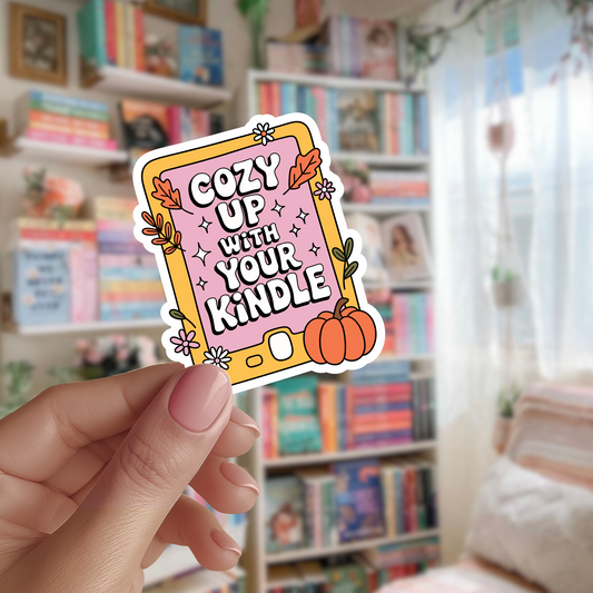 Cozy Up With Your Kindle Die Cut Sticker