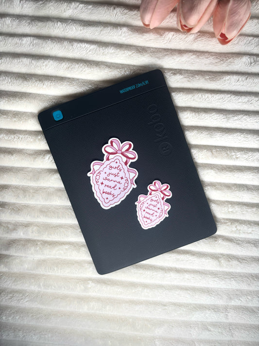 Girls Just Wanna Read Books Die Cut Sticker