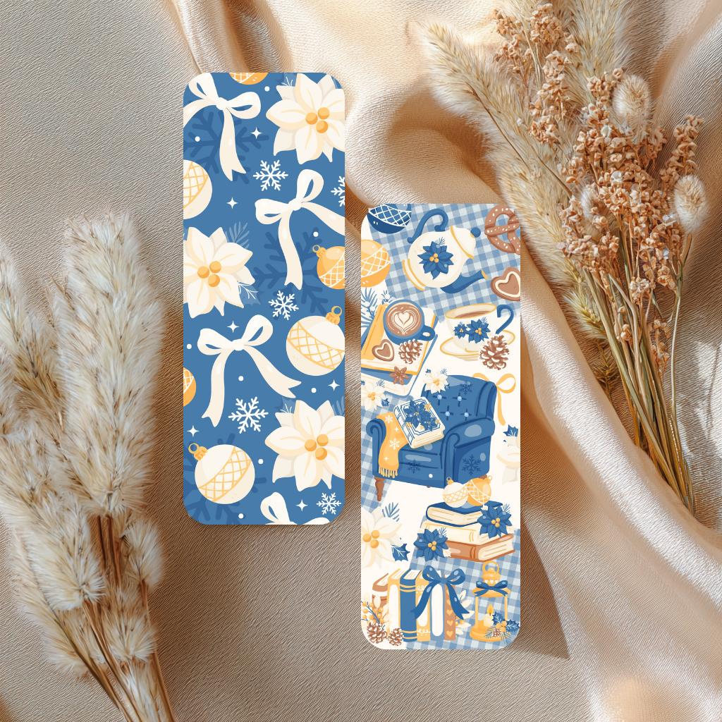 Christmas Blue Winter Glow Bookmark
