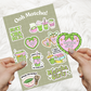 Matcha Bookish Girly Sticker Sheet