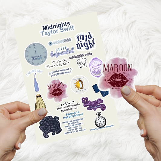 Taylor Swift Midnights Sticker Sheet