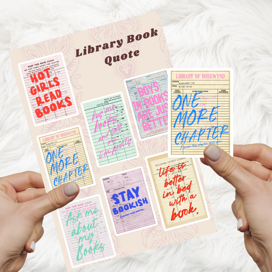 Library Book Quote Sticker Sheet
