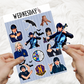 Wednesday Addams Sticker Sheet