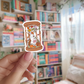 Autumn Fall Cosy Bookish Ghost Die Cut Sticker
