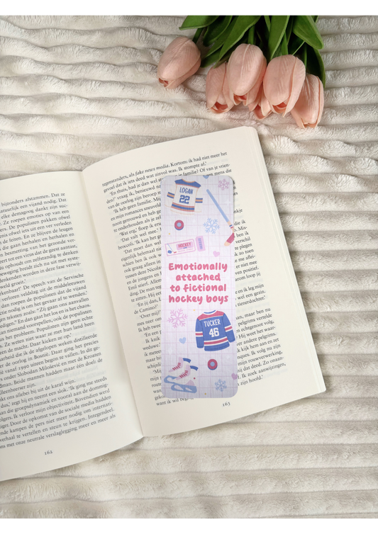 Emotionally Attached to Fictional Hockey Boys Bookmark