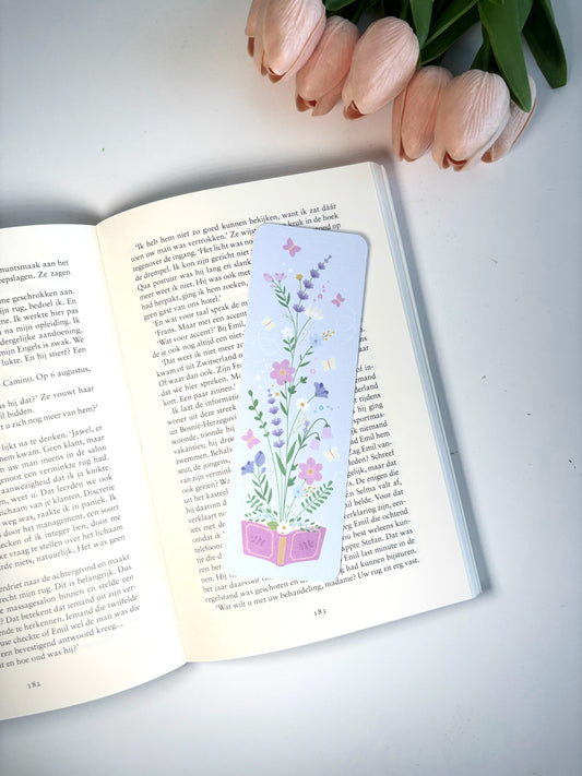 Open Boek Bloemen Boekenlegger