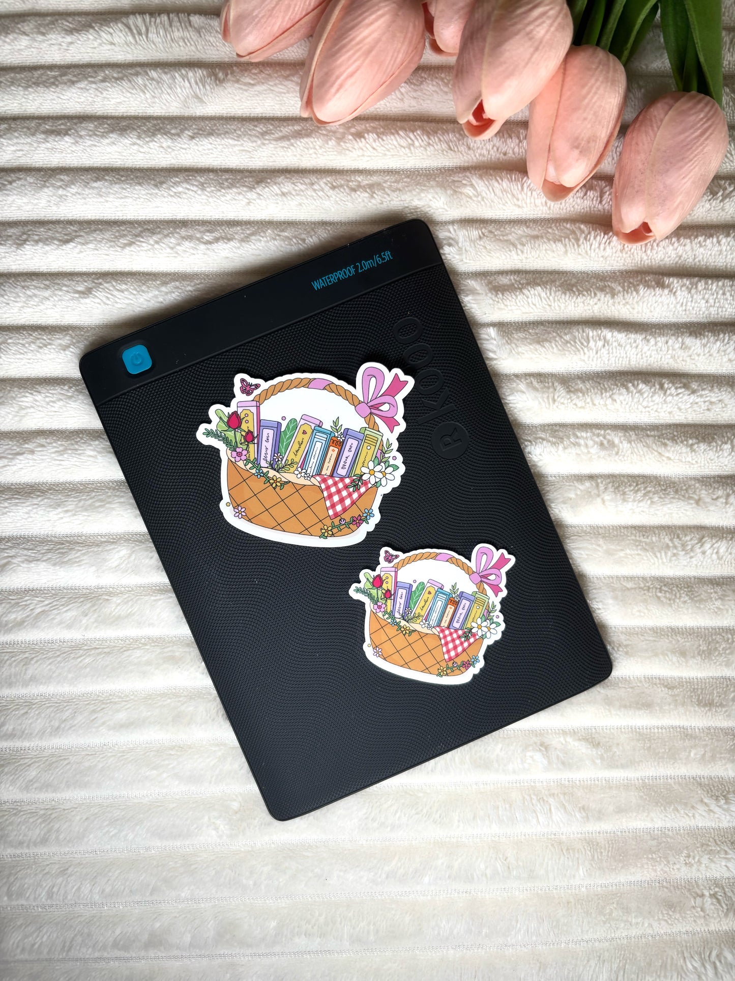 Picnic Basket with Books Die Cut Sticker
