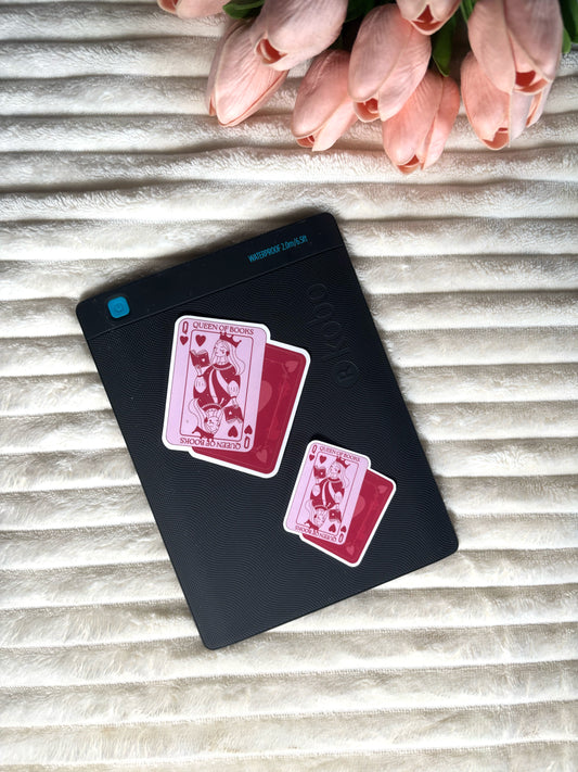 Queen of Books – Harten Koningin Die Cut Sticker