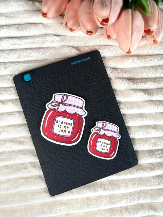 Reading Is My Jam Die Cut Sticker