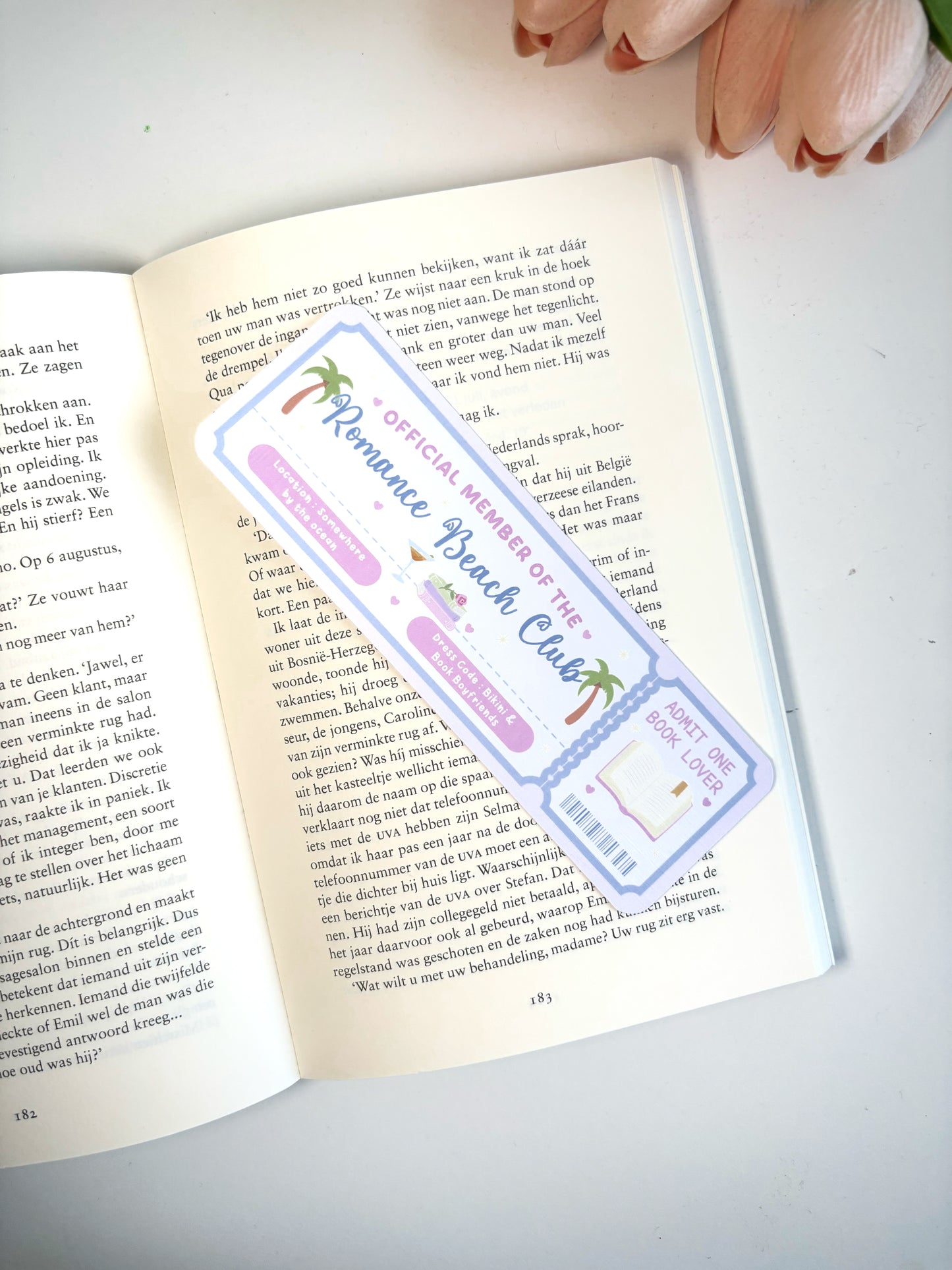 Romance Beach Club Boekenlegger | Summer Reading Ticket Bookmark
